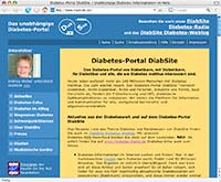 Bild der Startseite vom Diabetes-Portal DiabSite